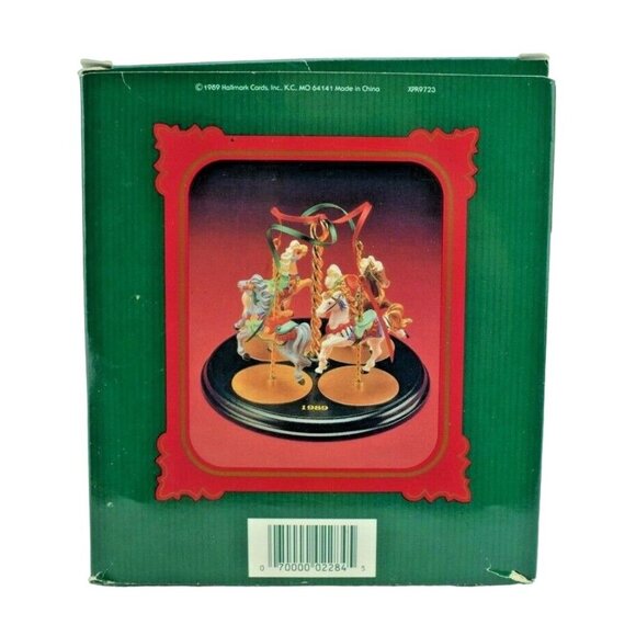 Hallmark Vintage Christmas 1989 Carousel Horse Round Display Stand With Pole - Picture 2 of 3